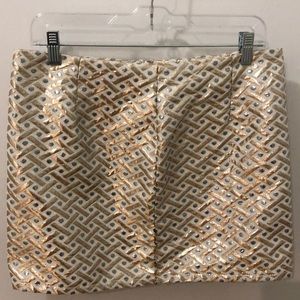 Ya Los Angeles Cream Gold and Silver Design Skirt